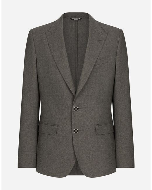 メンズ Dolce & Gabbana Single-Breasted Wool Taormina-Fit Jacket Gray