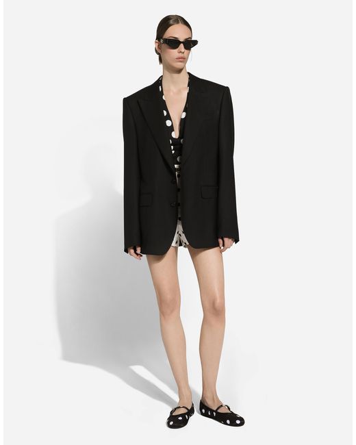 Dolce & Gabbana Black Single-Breasted Woolen Jacket