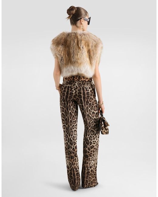 Dolce & Gabbana Natural Leo- Brocade Trousers