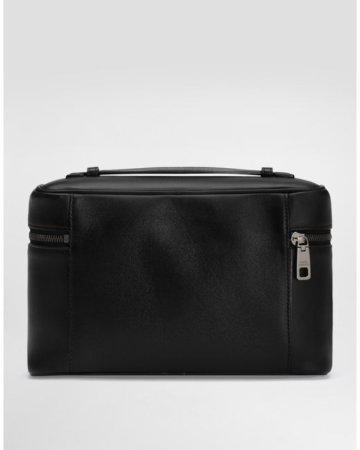 Dolce & Gabbana Necessaire Aus Kalbsnappaleder in Black für Herren