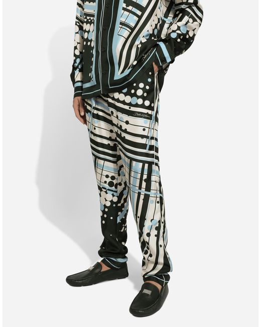 Pantalon de pyjama en soie imprimée Dolce & Gabbana pour homme en coloris Multicolor