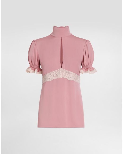 Dolce & Gabbana Pink Charmeuse Stretch Top