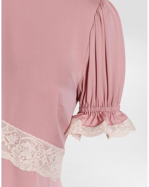 Dolce & Gabbana Pink Charmeuse Stretch Top