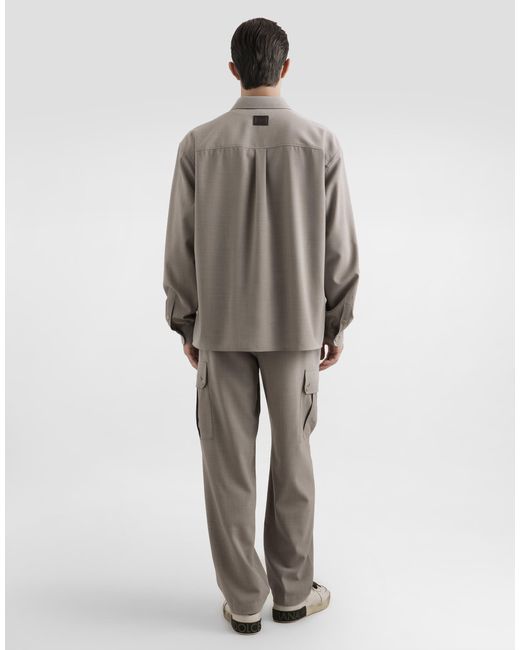 Dolce & Gabbana Gray Wool Canvas Trousers for men