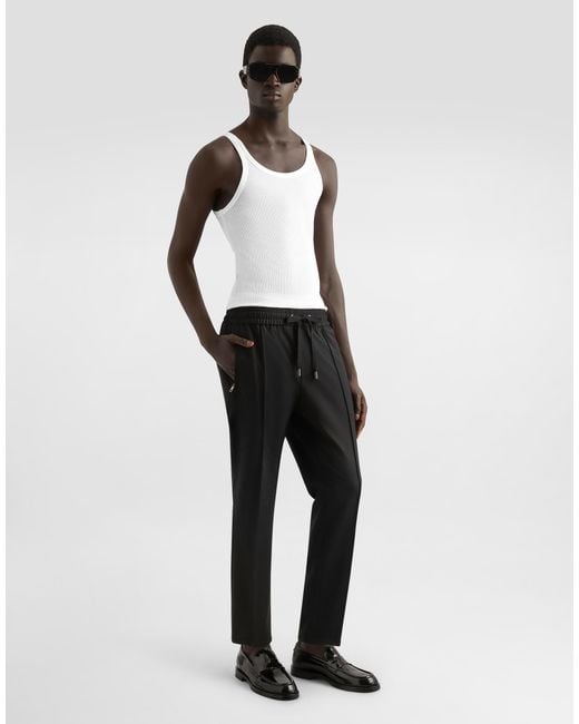 Dolce & Gabbana White Fine-Rib Slim-Fit Singlet With Tag for men