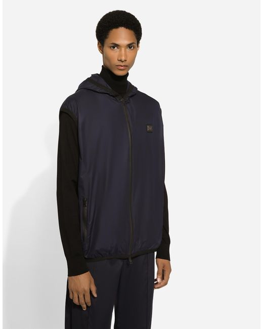 メンズ Dolce & Gabbana スポーティベスト フード付き Blue