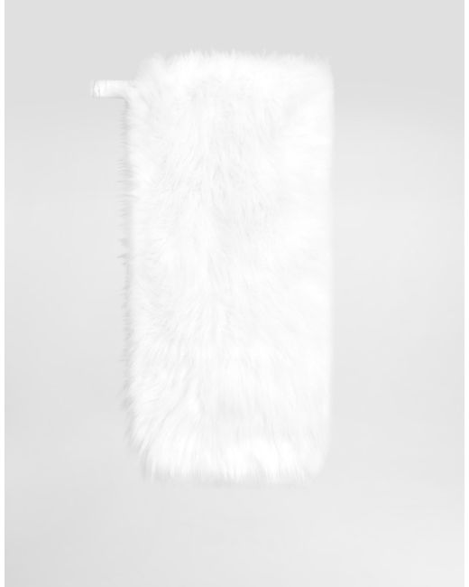 Dolce & Gabbana White Faux Fur Muff