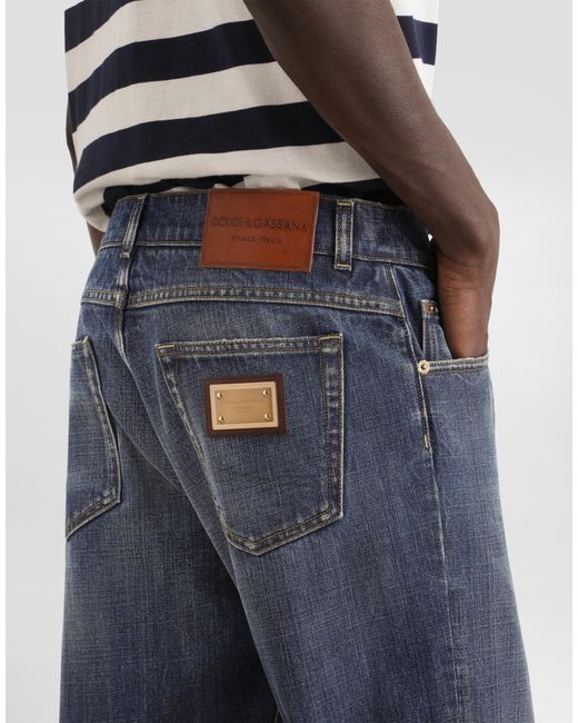 Dolce & Gabbana Blue Denim Trousers for men