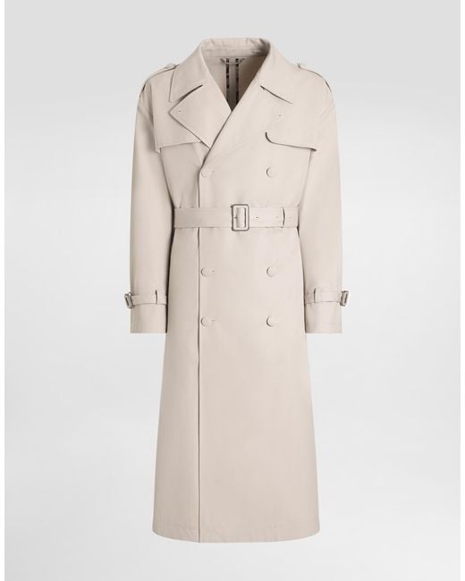 Dolce & Gabbana メンズ ナチュラル Double-Breasted Trench Coatの