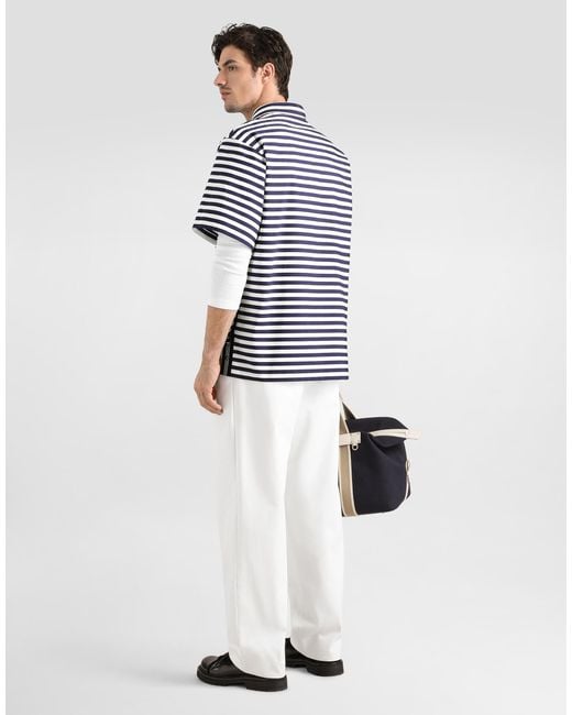 Dolce & Gabbana White Cotton Trousers for men