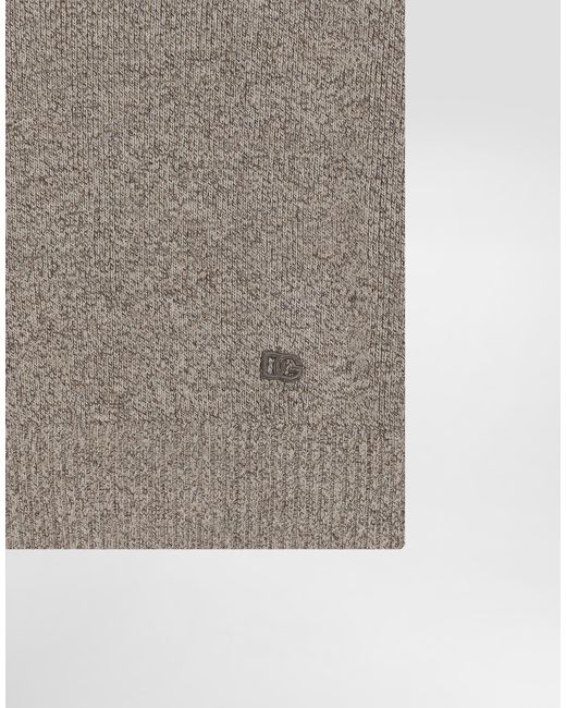 Dolce & Gabbana Gray Cotton And Linen Polo Shirt for men