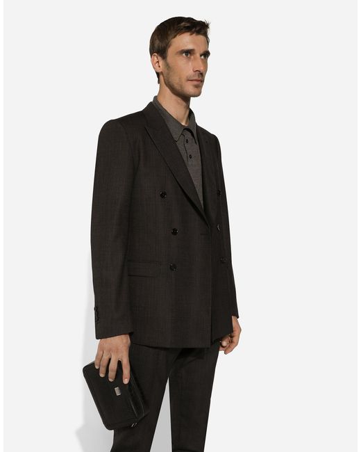 Dolce & Gabbana Black Double-Breasted Martini-Fit Suit for men