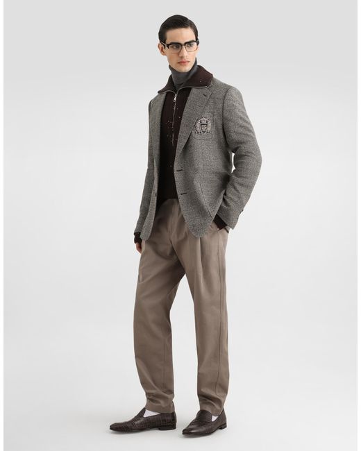 Dolce & Gabbana Gray Portofino Single-Breasted Jacket for men