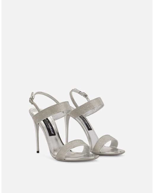 Dolce & Gabbana White Keira Satin Sandals