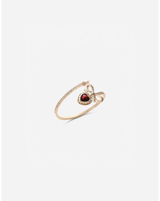 Dolce & Gabbana Heart ブレスレット イエローゴールド ハート＆リボン White