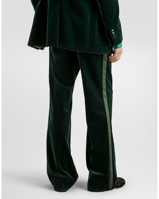 Dolce & Gabbana Green Velvet Trousers for men