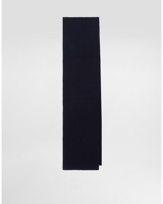 Dolce & Gabbana Blue Wool Knitted Scarf for men
