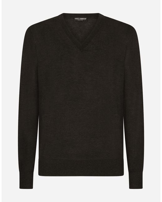 メンズ Dolce & Gabbana クルーネックニット カシミヤ Black