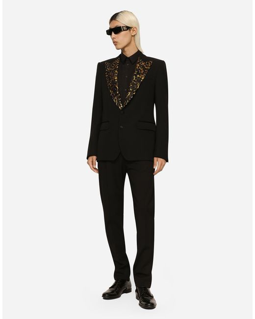 Dolce & Gabbana Stretch Wool Fabric Sicilia-fit Tuxedo Jacket in Black ...