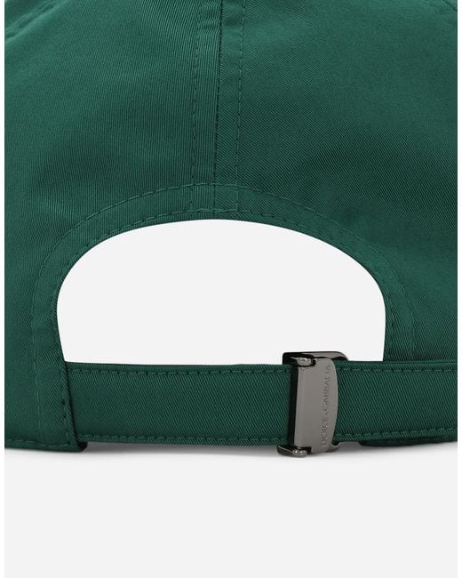 メンズ Dolce & Gabbana ベースボールキャップ コットン ロゴプレート Green