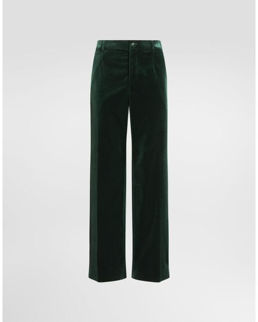 Dolce & Gabbana Green Velvet Trousers for men