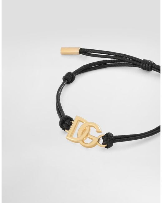 Dolce & Gabbana Blue Cord Bracelet With Dg Logo for men