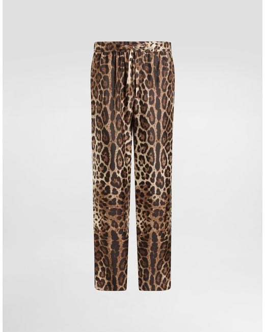 Dolce & Gabbana Natural Silk Pajama Pants for men