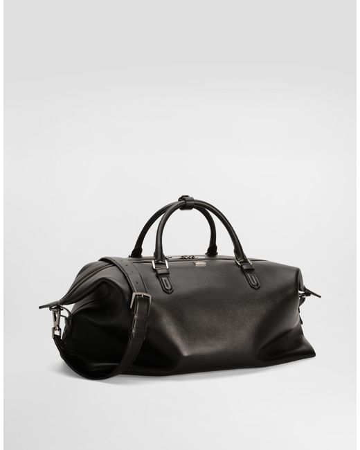 Dolce & Gabbana Black Calfskin Duffel Bag for men
