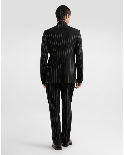 メンズ Dolce & Gabbana Stripedwool Blend Trousers Black