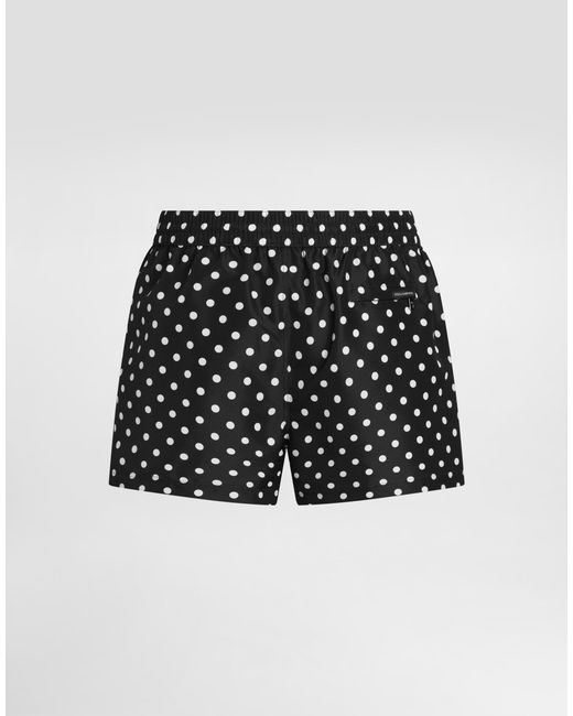 Dolce & Gabbana Black Polka Dot-Print Swim Boxer Shorts for men