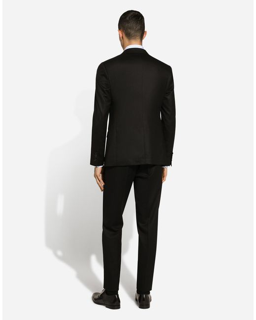 Dolce & Gabbana Black Single-Breasted Flannel Taormina-Fit Jacket for men