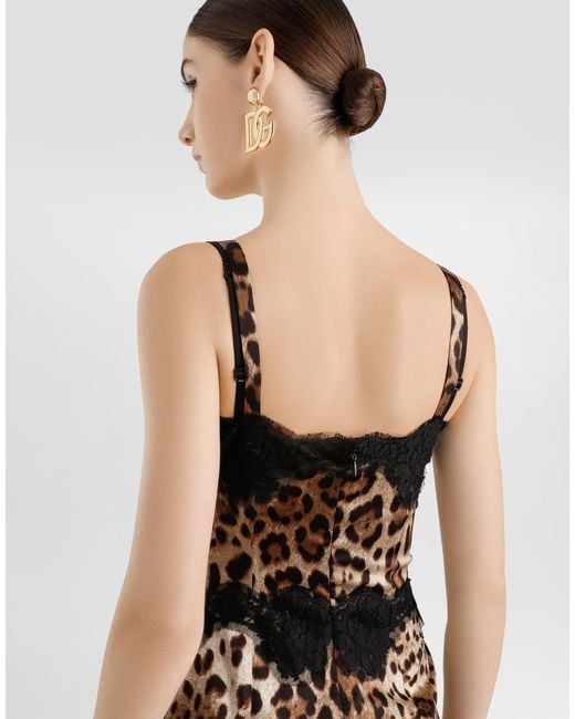 Dolce & Gabbana Black Printed Midi Dress