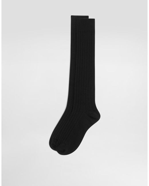 Dolce & Gabbana Black Ribbed Socks
