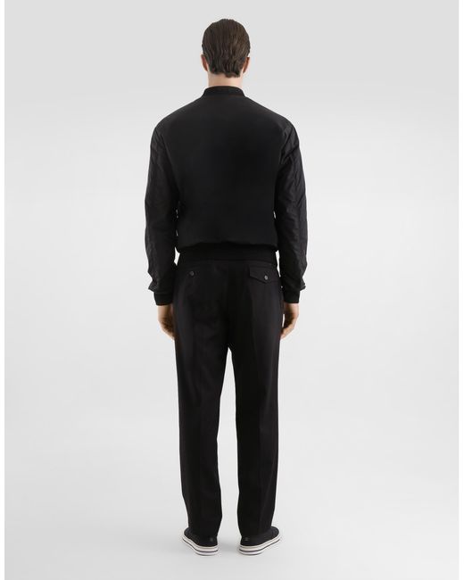 Jacket With Patch Dolce & Gabbana de hombre de color Black