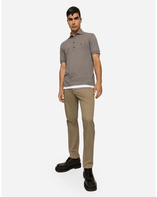 Dolce & Gabbana Natural Stretch Gabardine Trousers for men