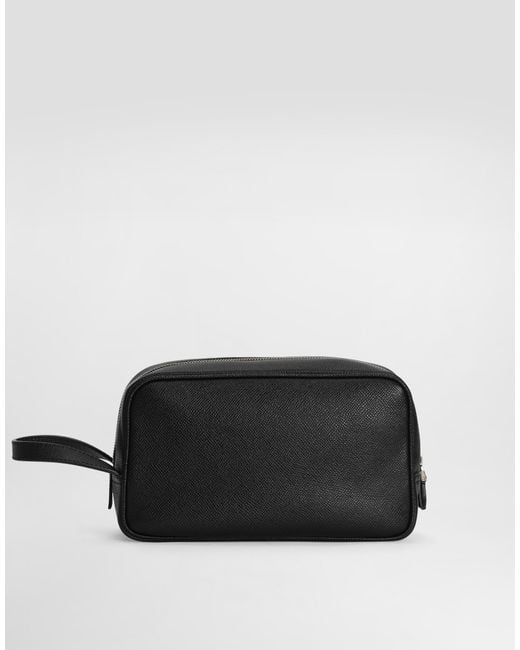 Dolce & Gabbana Black Sicily Calfskin Necessaire for men