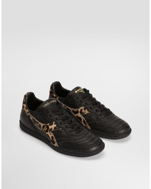Dolce & Gabbana Black X Diadora Calfskin Sneakers for men