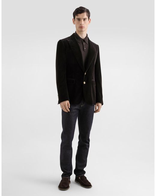 Dolce & Gabbana Black Fine-Gauge Cashmere Polo Shirt for men