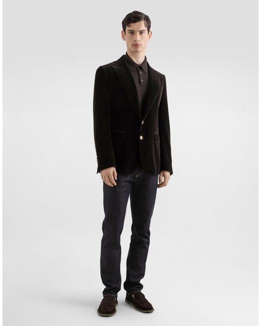 Dolce & Gabbana Poloshirt Aus Kaschmir Im Glattstrick in Black für Herren