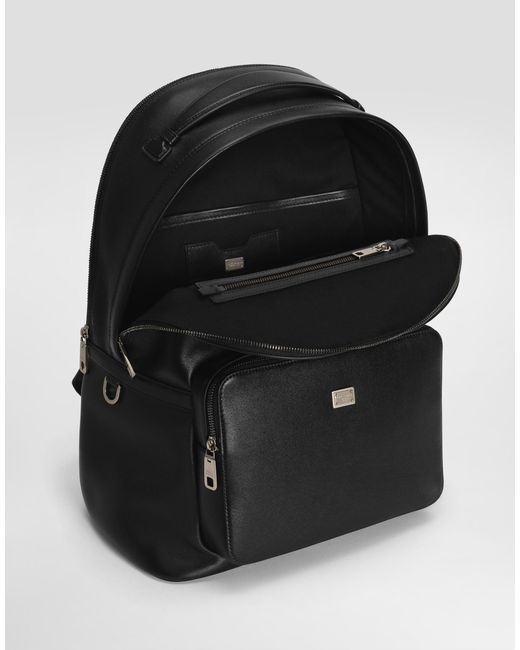 Dolce & Gabbana Black Calfskin Backpack for men