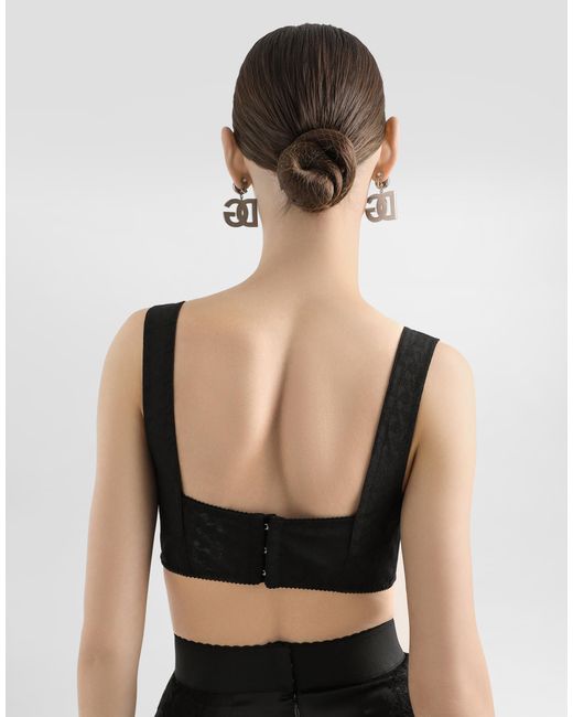 Dolce & Gabbana Black Satin Top