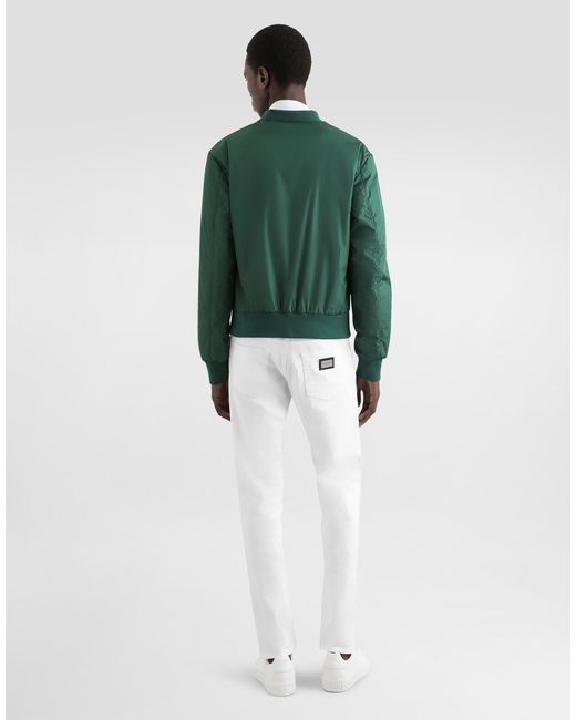 Dolce & Gabbana Green Nylon Jacket With Branded Tag for men