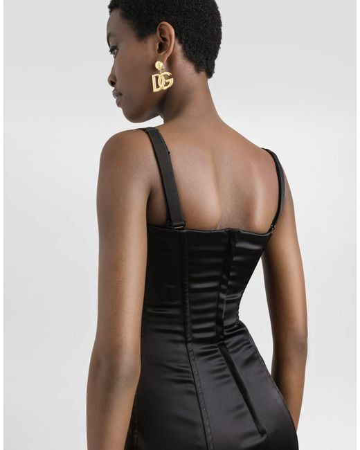 Dolce & Gabbana Black Satin Dress