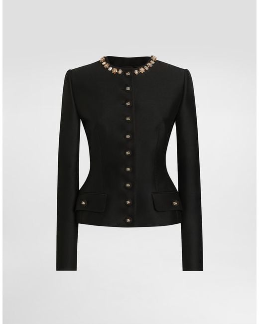 Chaqueta De Botonadura Sencilla De Faya Dolce & Gabbana de color Black