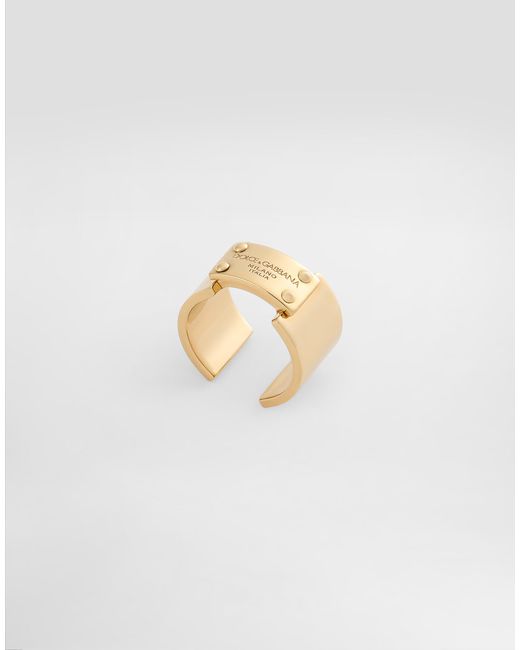 Bague Avec Plaquette Logo Dolce & Gabbana pour homme en coloris White