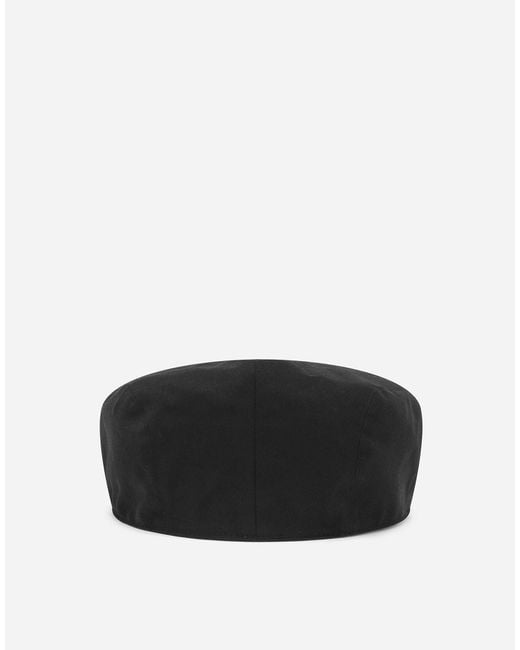 Dolce & Gabbana Black Cotton Flat Cap for men