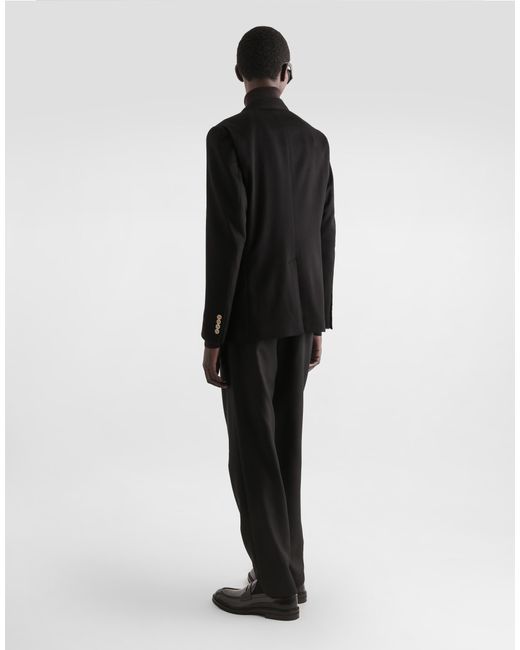 Dolce & Gabbana Black Single-Breasted Portofino Cashmere Jacket for men