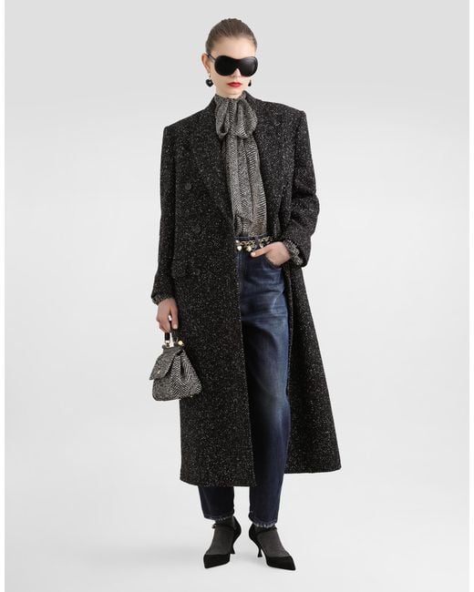 Dolce & Gabbana Black Oversized Double-Breasted Coat