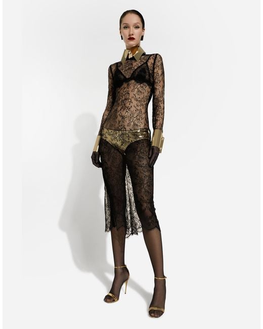 Dolce & Gabbana Natural Steife Hemdkragen-Kette Aus Metall