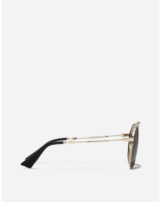 Dolce & Gabbana Gray Stefano Pilot-Frame Sunglasses for men